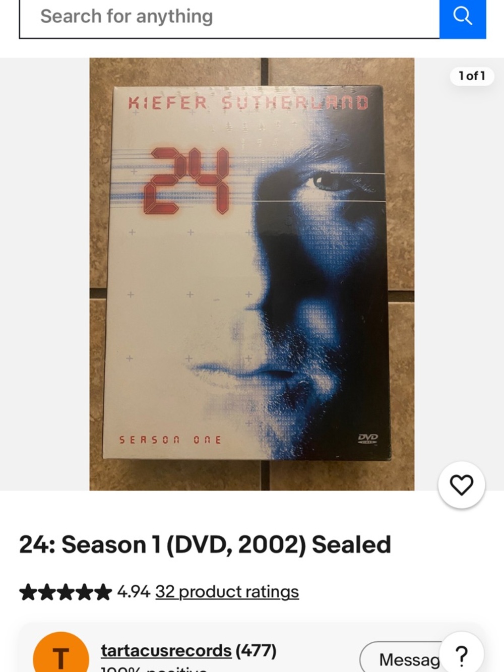 24: Season One DVD - Sealed - Blue
Season 0ne 
Season two
Season three